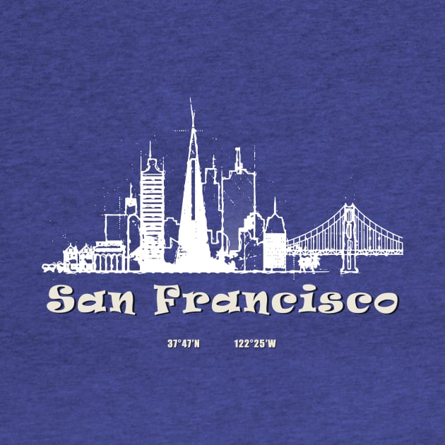 San Francisco shirt With GPS Coordinates by DimDom